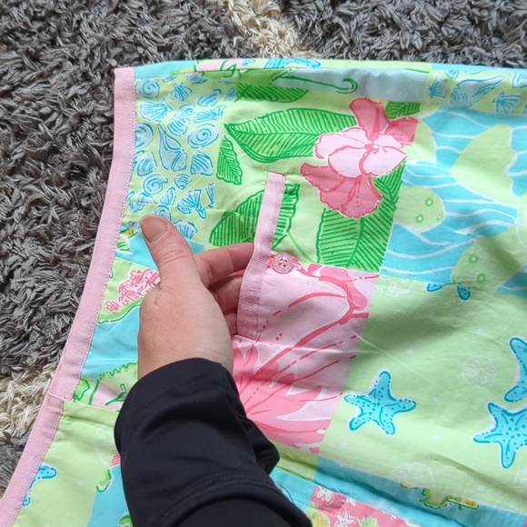 Vintage Lily Pulitzer Patchwork 100% Cotton Floral Skirt Size 14 - Picture 7 of 7